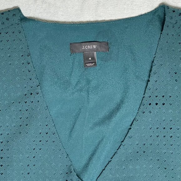 J. Crew Forest Green Laser Cut Midi Dress - Picture 4 of 6